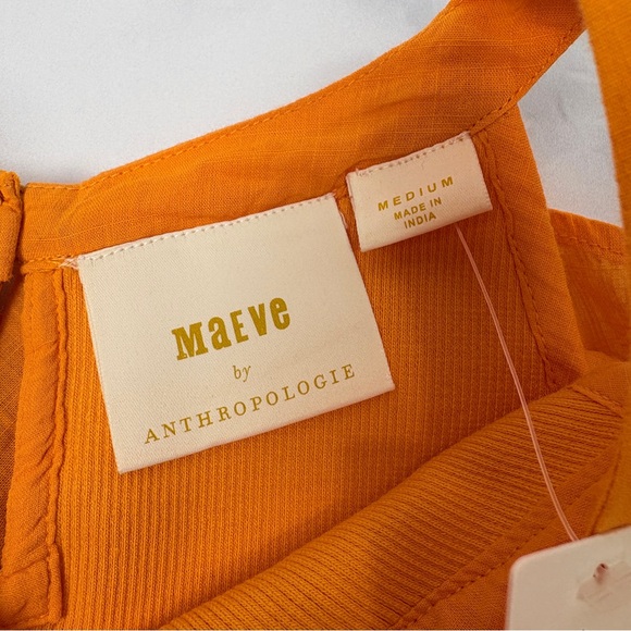 Maeve Ruffle Ribbed Halter Top in Mango NWT - Picture 8 of 13